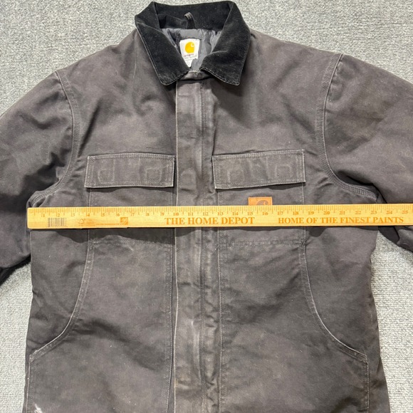 Carhartt Jacket Men's Large C26 Workwear 100% Cotton Full Zip Stained Black - Picture 5 of 11